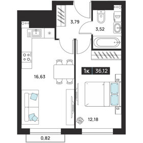 Квартира 36,9 м², 1-комнатная - изображение 1