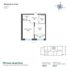 Квартира 43,7 м², 1-комнатная - изображение 2