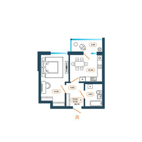 38,7 м², 1-комнатная квартира 4 072 950 ₽ - изображение 22