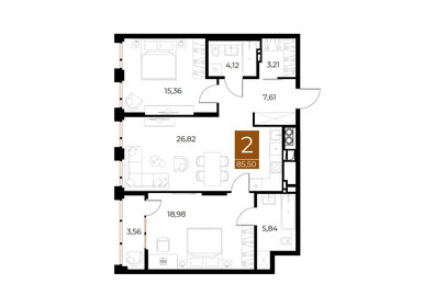 82 м², 2-комнатная квартира 20 000 000 ₽ - изображение 106
