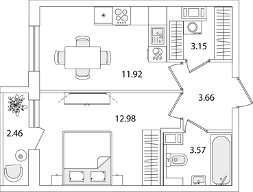 36,5 м², 1-комнатная квартира 9 681 545 ₽ - изображение 80