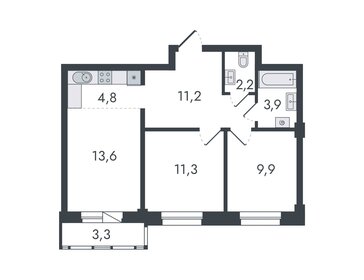 62 м², 3-комнатная квартира 5 100 000 ₽ - изображение 75