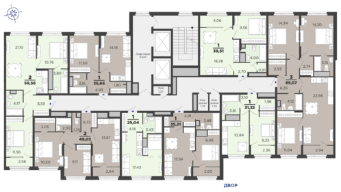 85,1 м², 3-комнатная квартира 9 630 000 ₽ - изображение 30