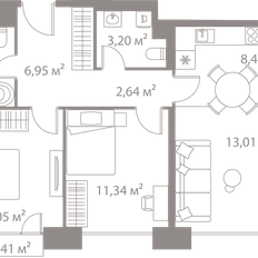 Квартира 62,1 м², 2-комнатная - изображение 2