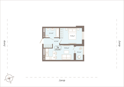 41 м², 1-комнатная квартира 4 700 000 ₽ - изображение 45