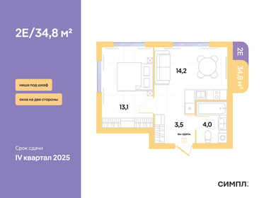 34,8 м², 1-комнатная квартира 7 240 000 ₽ - изображение 13