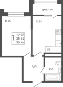 29,7 м², 1-комнатная квартира 4 650 000 ₽ - изображение 65