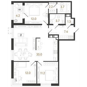 88,5 м², 3-комнатная квартира 25 230 092 ₽ - изображение 59