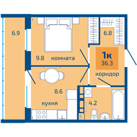 36,3 м², 1-комнатная квартира 3 790 000 ₽ - изображение 22
