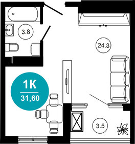 32 м², 1-комнатная квартира 4 700 000 ₽ - изображение 98