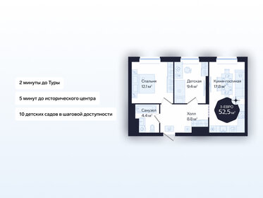 52,5 м², 2-комнатная квартира 9 690 000 ₽ - изображение 12