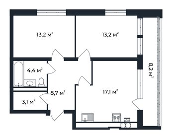 Квартира 63,8 м², 2-комнатная - изображение 1