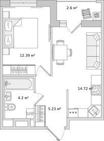 39,8 м², 1-комнатная квартира 5 429 445 ₽ - изображение 23