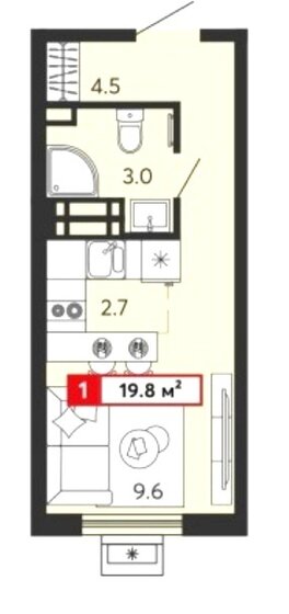 33,2 м², квартира-студия 3 421 660 ₽ - изображение 16