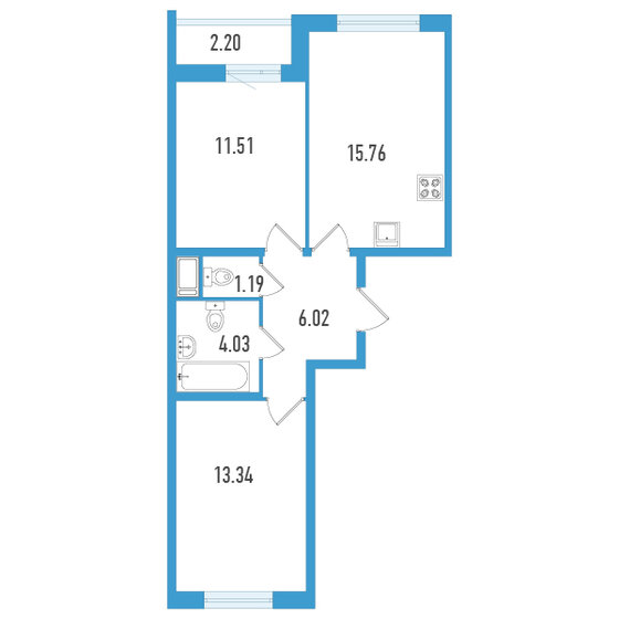 52,5 м², 2-комнатная квартира 11 105 865 ₽ - изображение 26