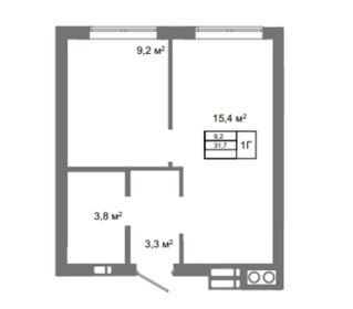 Квартира 32 м², 2-комнатная - изображение 2