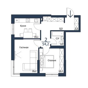 57,7 м², 2-комнатная квартира 7 290 000 ₽ - изображение 34