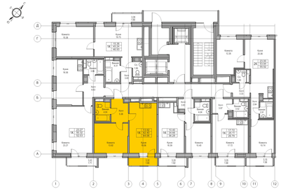 45,2 м², 1-комнатная квартира 8 550 646 ₽ - изображение 44