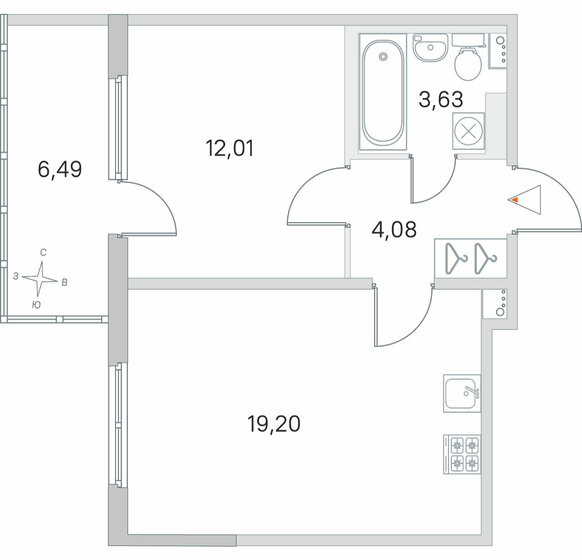 40,9 м², 1-комнатная квартира 8 114 820 ₽ - изображение 21