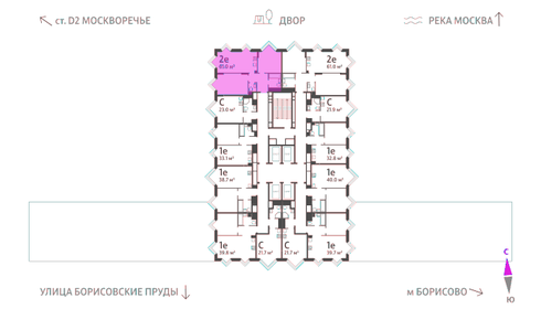 61,2 м², 2-комнатная квартира 26 392 744 ₽ - изображение 27