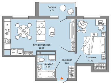 48,3 м², 2-комнатная квартира 4 530 000 ₽ - изображение 100