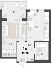 Квартира 35,2 м², 1-комнатная - изображение 1