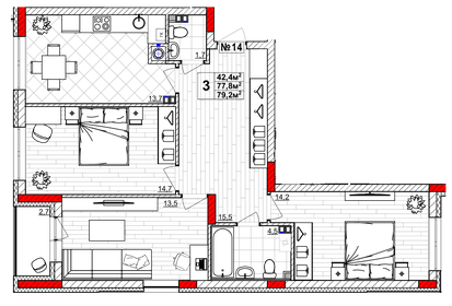 82,1 м², 3-комнатная квартира 6 200 000 ₽ - изображение 56