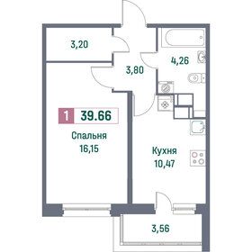 39,7 м², 1-комнатная квартира 6 984 126 ₽ - изображение 13