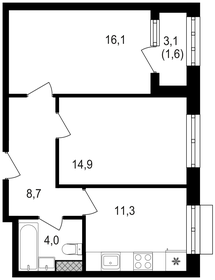 62,6 м², 2-комнатная квартира 16 200 000 ₽ - изображение 92