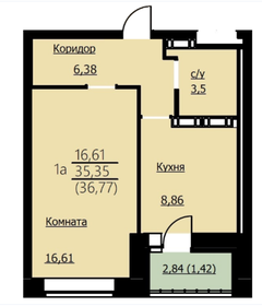 29,8 м², 1-комнатная квартира 2 160 000 ₽ - изображение 91