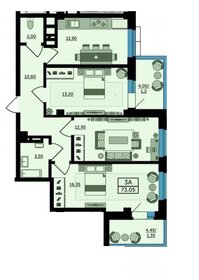 74,4 м², 3-комнатная квартира 8 590 500 ₽ - изображение 20