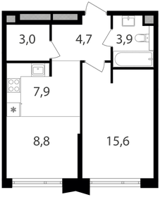 Квартира 43,9 м², 1-комнатная - изображение 1