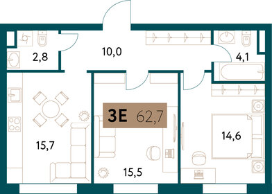 64,3 м², 3-комнатная квартира 38 051 388 ₽ - изображение 33