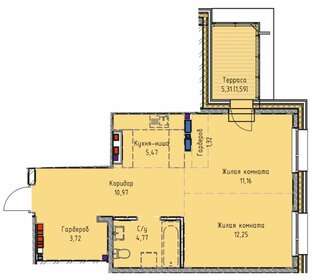 Квартира 55 м², 2-комнатная - изображение 1