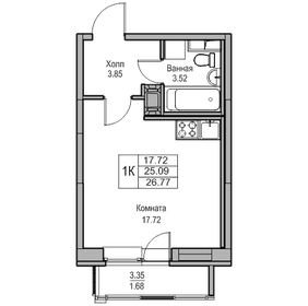 25,1 м², квартира-студия 6 031 281 ₽ - изображение 10