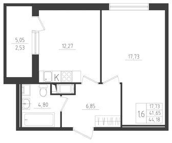 43,8 м², 1-комнатная квартира 7 292 700 ₽ - изображение 14