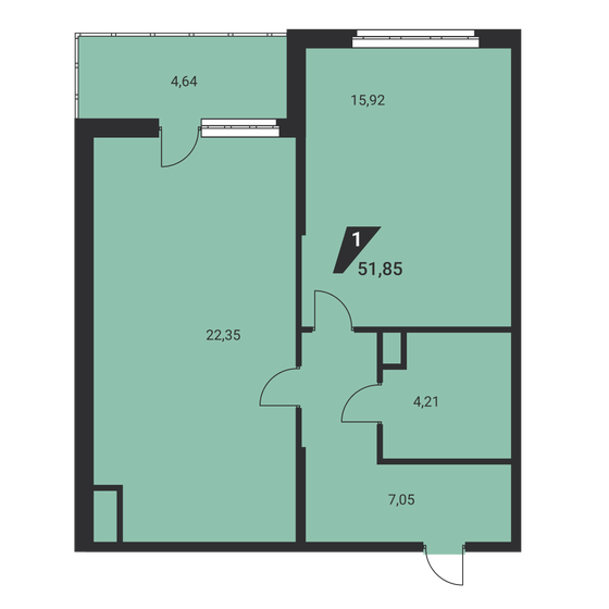 52 м², 1-комнатная квартира 8 468 854 ₽ - изображение 16