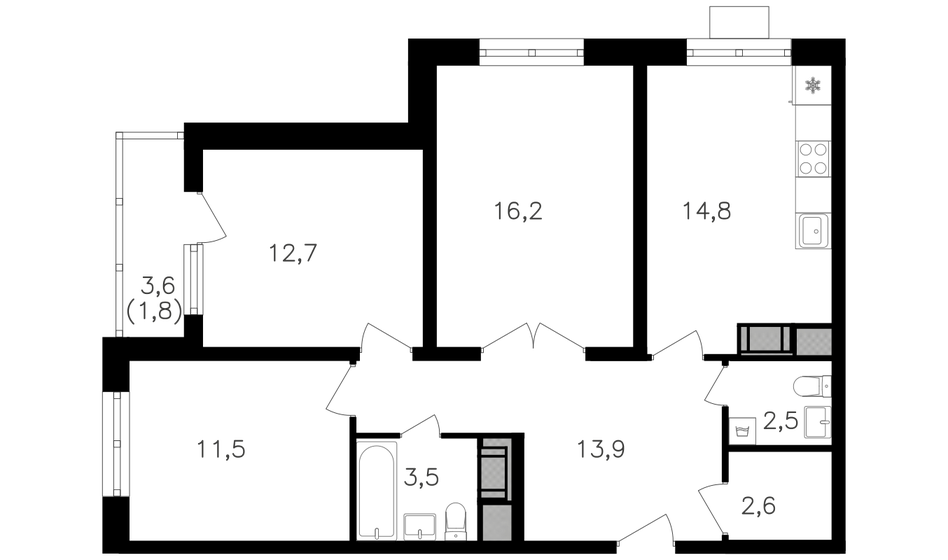 80,9 м², 3-комнатная квартира 30 337 500 ₽ - изображение 27