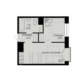 Квартира 31,9 м², 1-комнатные - изображение 1