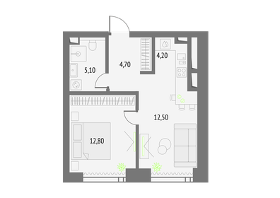 Квартира 39,3 м², 1-комнатная - изображение 1