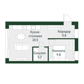 Квартира 38,8 м², 1-комнатная - изображение 1