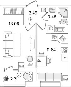 32 м², 1-комнатная квартира 9 983 425 ₽ - изображение 6