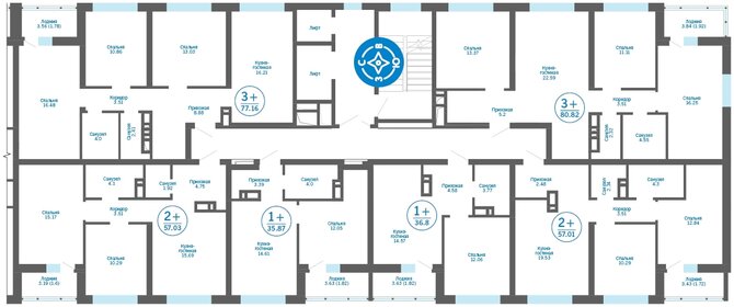 57,4 м², 2-комнатная квартира 6 157 240 ₽ - изображение 18