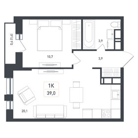 38,2 м², 1-комнатная квартира 6 900 000 ₽ - изображение 37