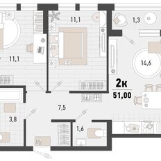 Квартира 51 м², 2-комнатная - изображение 2