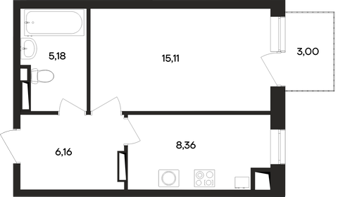 40,4 м², 1-комнатная квартира 6 868 000 ₽ - изображение 8