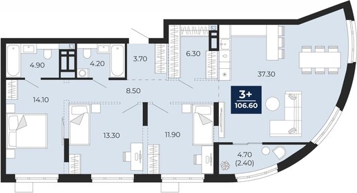 131,1 м², 3-комнатная квартира 15 500 000 ₽ - изображение 90