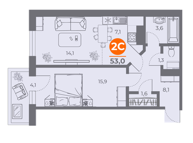 70 м², 3-комнатная квартира 7 500 000 ₽ - изображение 69