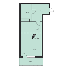 Квартира 31,6 м², 1-комнатная - изображение 2