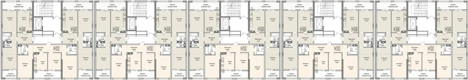 62,7 м², 2-комнатная квартира 11 100 000 ₽ - изображение 98